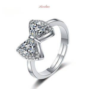 Bow Accent Cluster Stone Ring