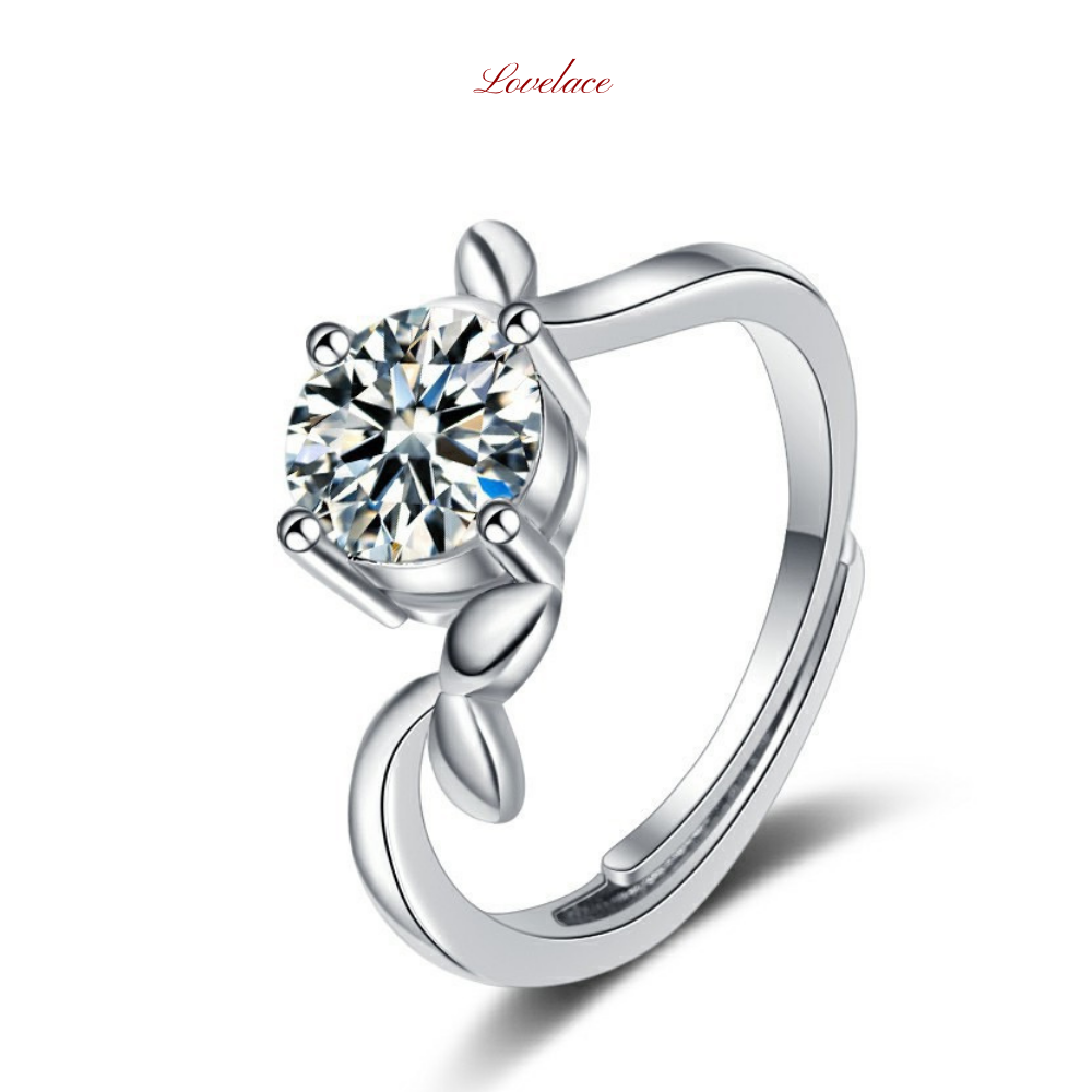 Bow Accent Solitaire Ring