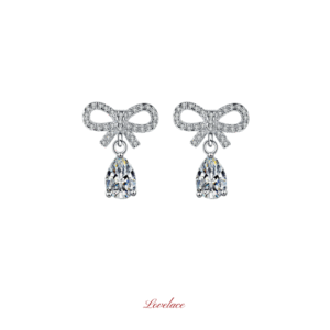 Bow Drop Diamond Earrings