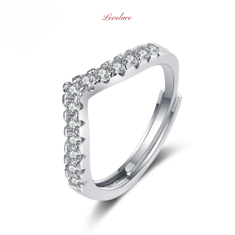 Chevron Shape Stone Ring