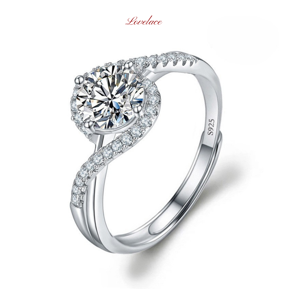 Curved Side Accent Diamond Ring
