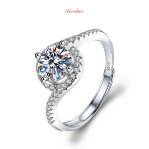 Curved Stone Solitaire Ring