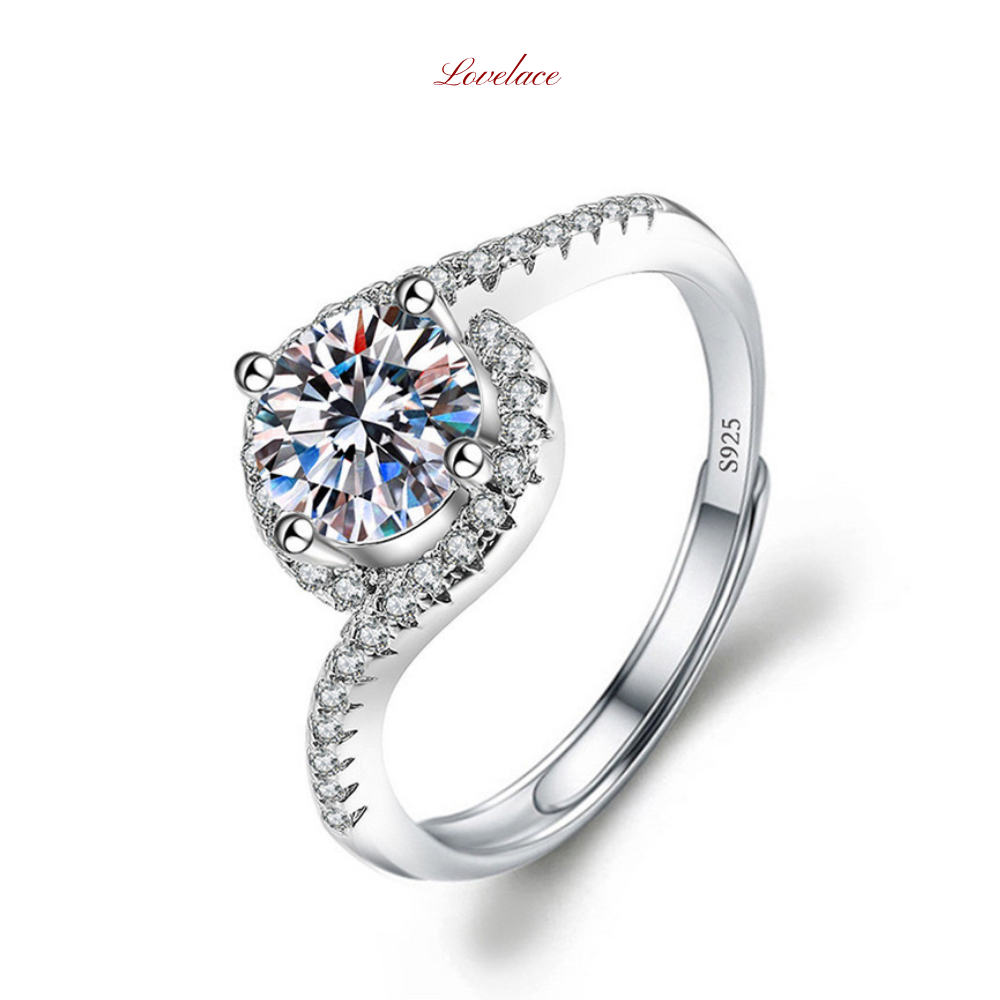 Curved Stone Solitaire Ring