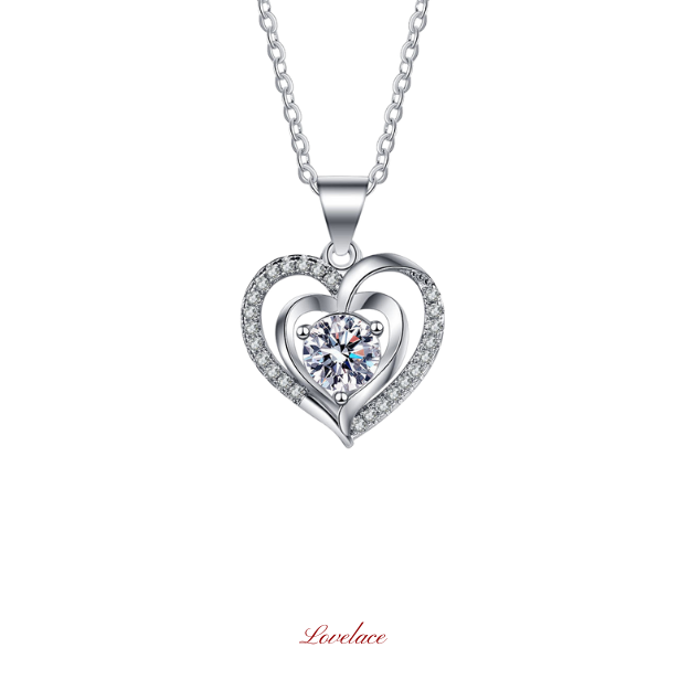 Double Heart Halo Necklace