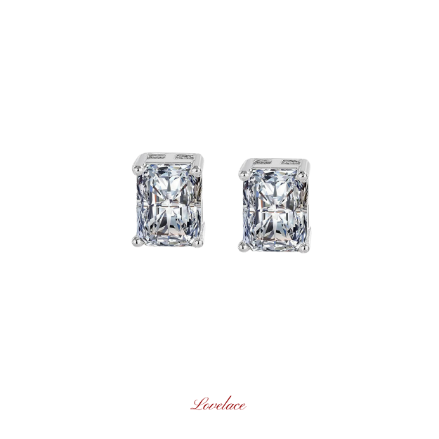 Emerald Cut Stud Earrings
