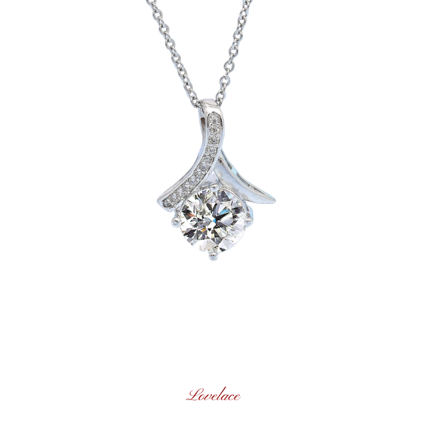 Flared Drop Diamond Necklace
