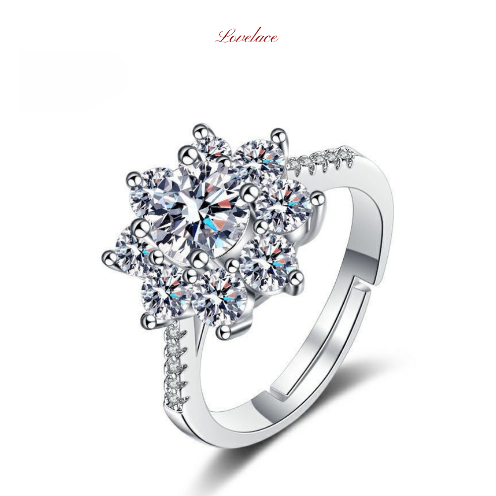 Floral Burst Cluster Ring