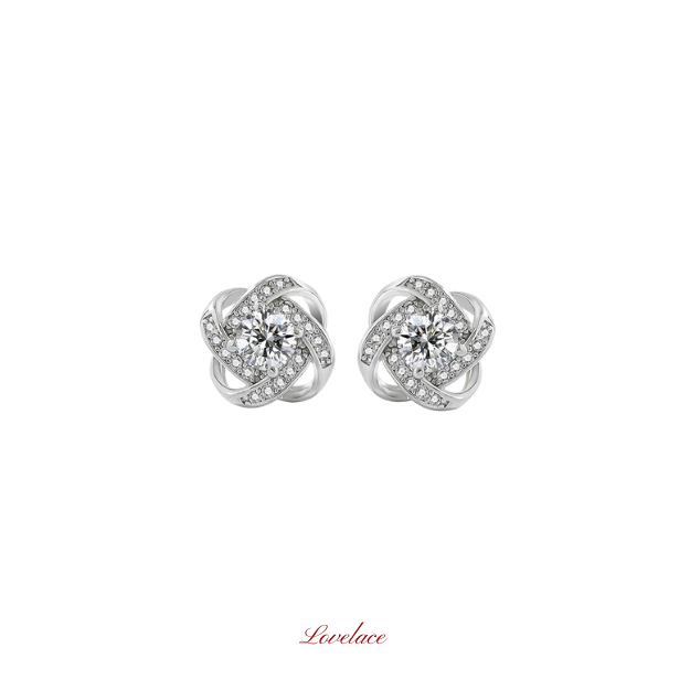 Flower Stud Diamond Earrings