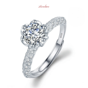 Full Side Pave Stone Ring