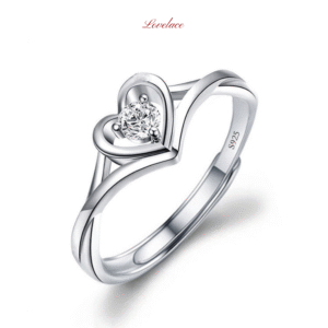 Heart Accent Romantic Style Ring