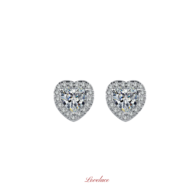Heart Halo Stud Earrings
