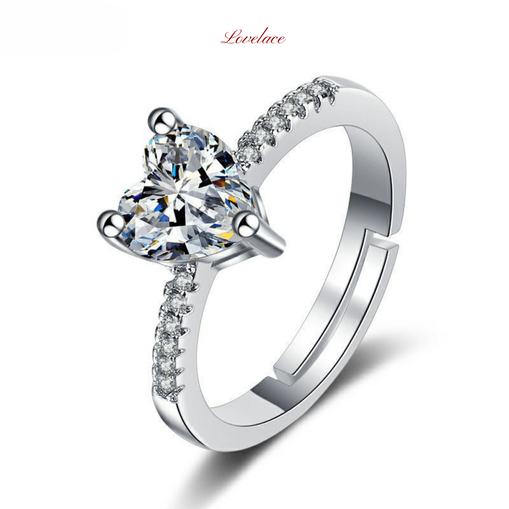 Heart Stone Solitaire Ring