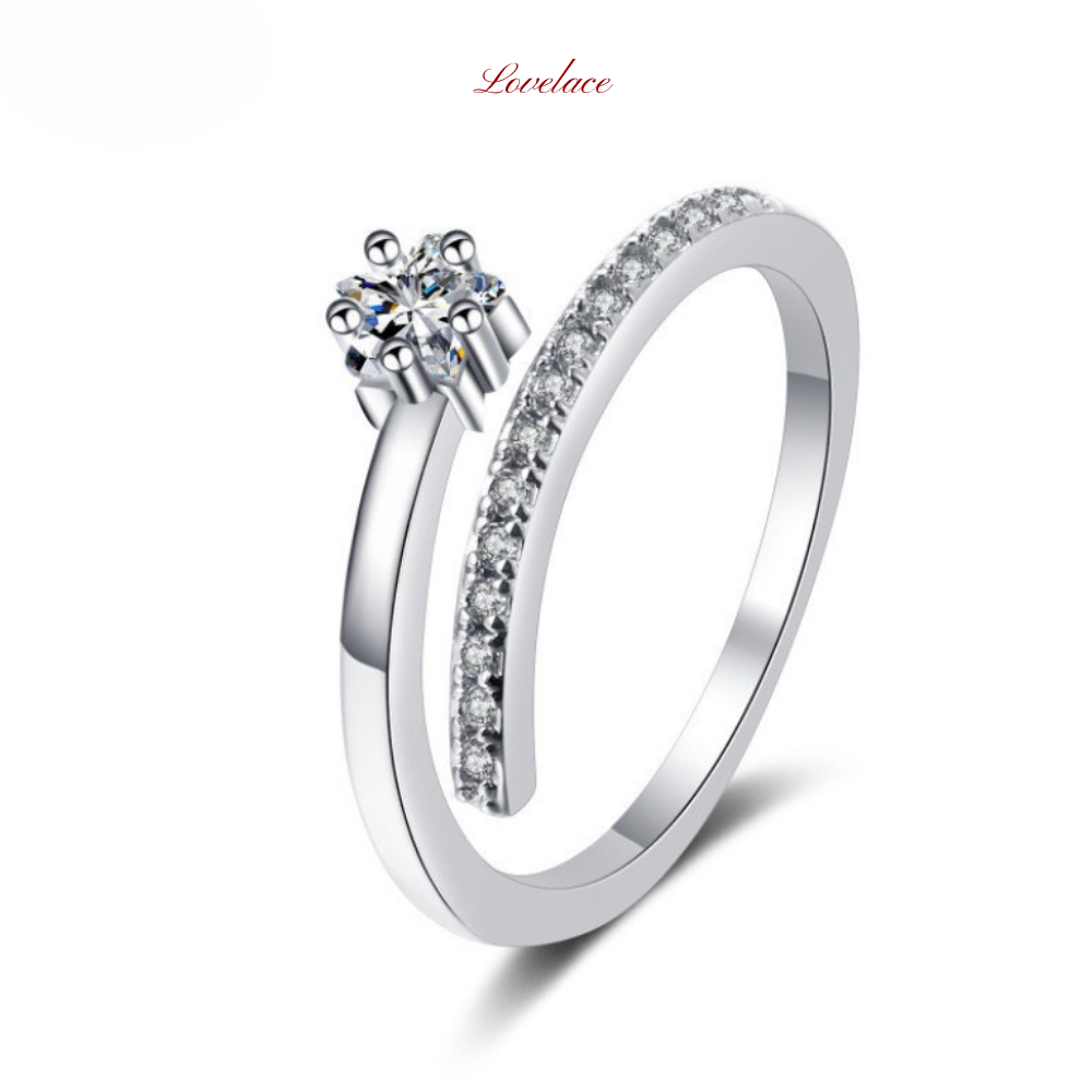 Offset Solitaire Design Ring