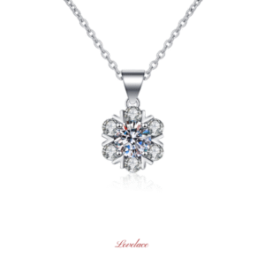 Snowflake Halo Diamond Necklace