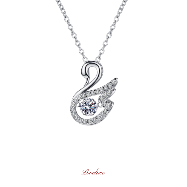 Swan Shape Halo Necklace