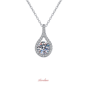 Teardrop Halo Diamond Necklace