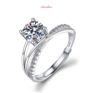 Tilted Head Accent Stone Ring