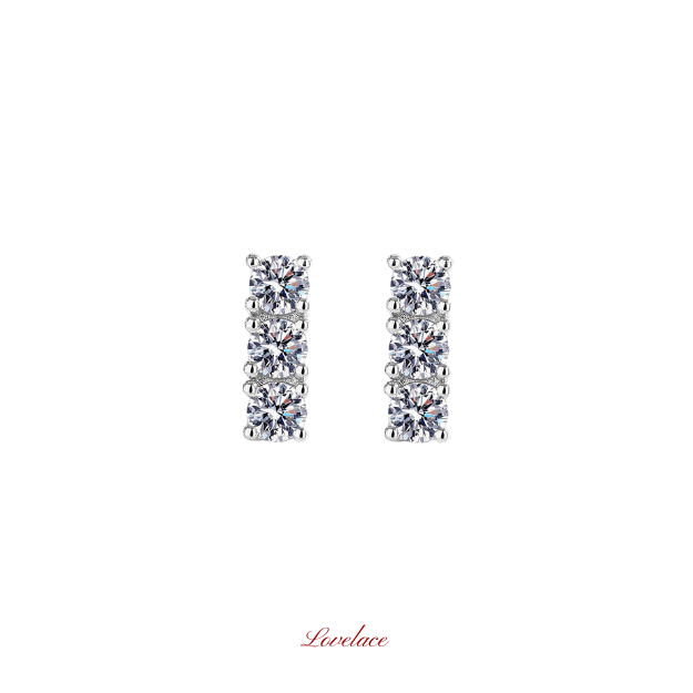 Vertical Row Diamond Earrings